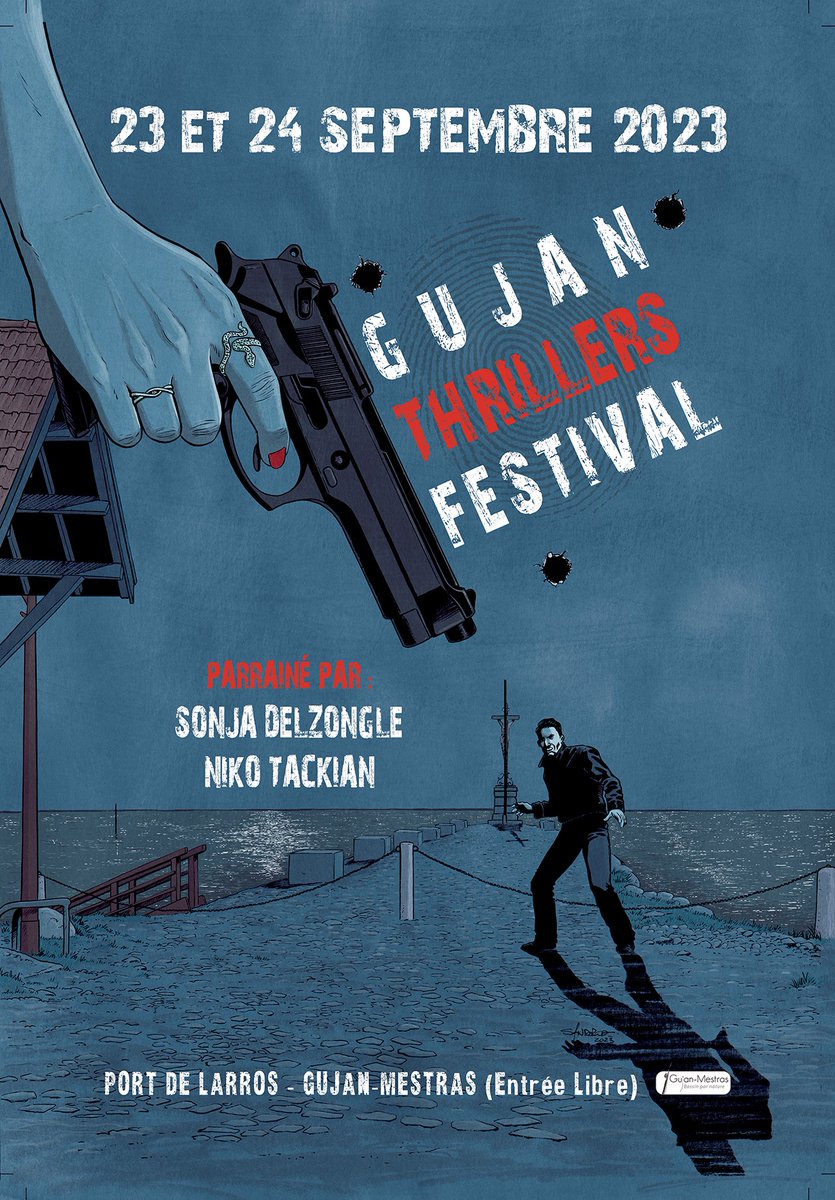 Rendez-vous dans 3 jours sur le port de Larros pour la 9ème édition de Gujan Thrillers Festival !
24 auteurs et autrices en rencontres et dédicaces sur le port de Larros et diverses animations!
Plus d'informations sur thrillersgujan.com