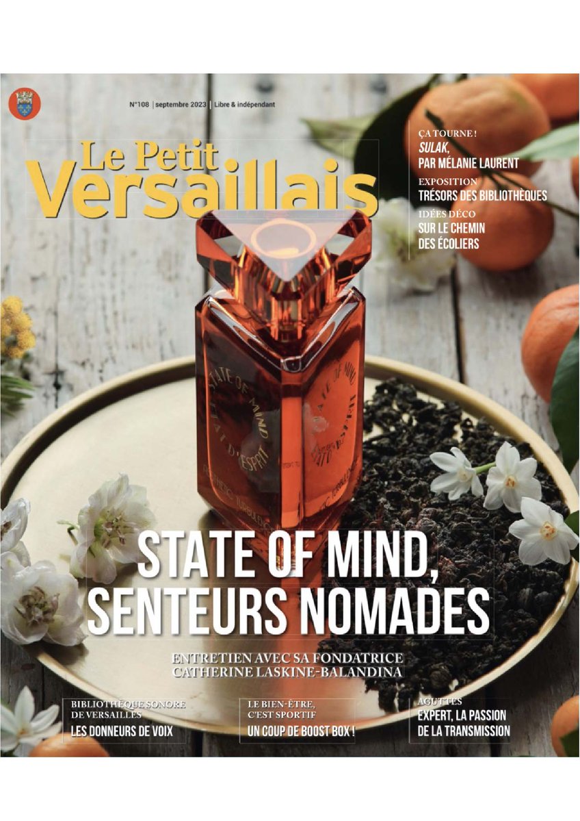 stateofmind_fr's tweet photo. Explore the latest interview with @CatherineLaski1 founder of STATE OF MIND Perfumes, in Le Petit Versaillais. Dive into the world of Nomadic Scents and the art of perfumes and tea. 

#StateOfMind #Perfumes #Interview #LePetitVersaillais #NomadicScents https://t.co/BiZtRjMTx5