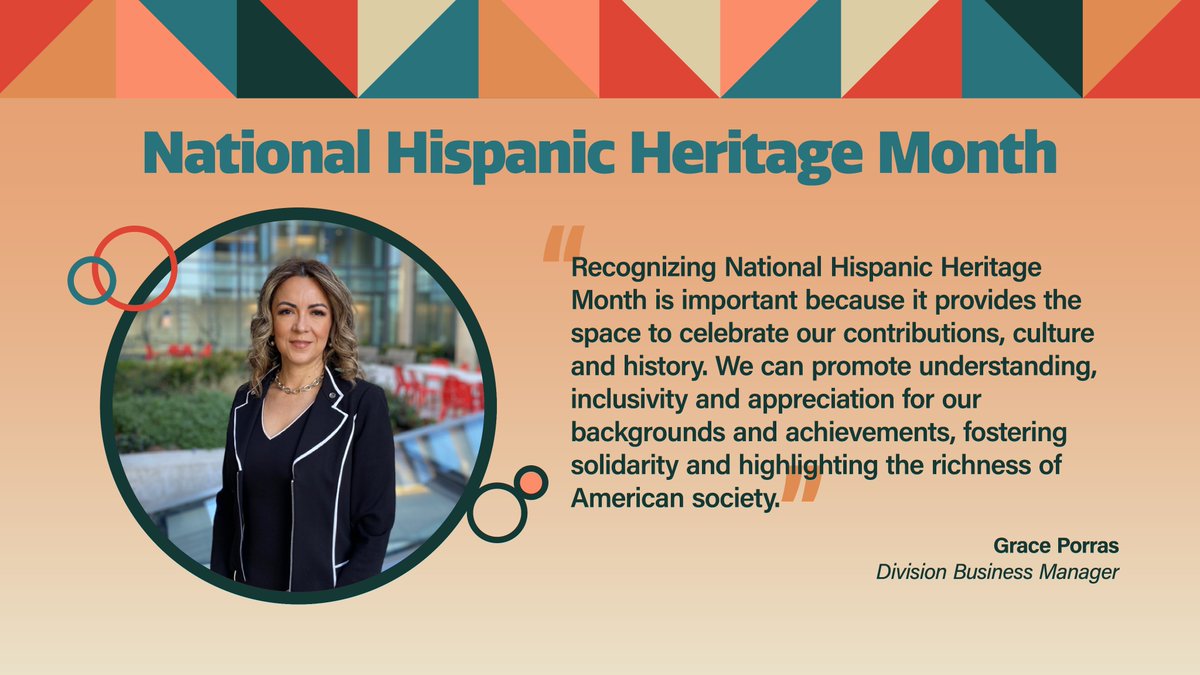 IDA_org's tweet photo. Meet Grace Porras, division business manager at IDA. Grace shares why it’s important to recognize #NationalHispanicHeritageMonth and how it provides the space to celebrate contributions, culture and history. #LifeatIDA #WhoWeAreWednesdays https://t.co/sIapRQRLFo