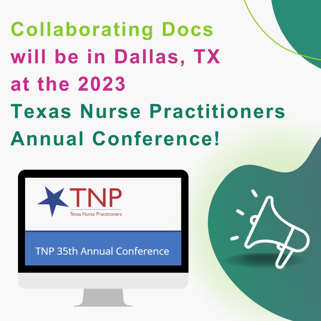 Collab_Docs's tweet image. Collaborating Docs will be attending the 2023 Texas Nurse Practitioners (TNP) Annual Conference from September 29-30.

Drop a 💚 if you&apos;re also going!

#CollaboratingDocs #TexasNursePractitioners #TNPannualconference