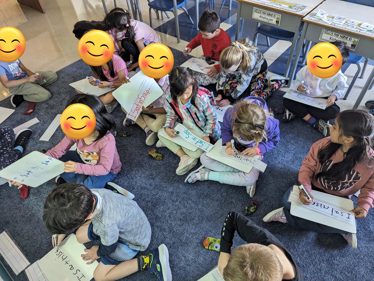 Today Grade Ones <a href="/StEmilyOCSB/">St. Emily School</a> worked through our <a href="/UFLiteracy/">UF Literacy Institute</a> lesson. We made words and listened and spelled a sentence with an uppercase and period! #ocsbliteracy