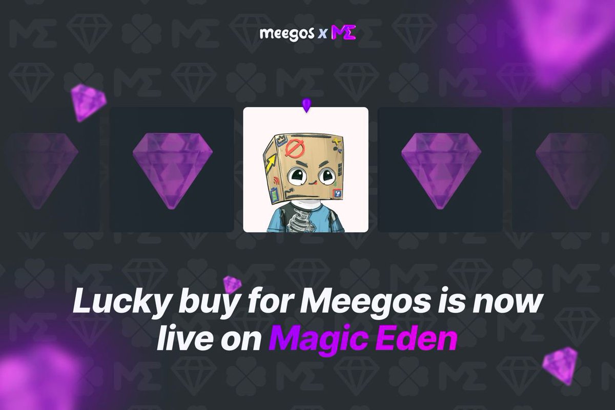 MeegosNFT's tweet image. Feeling lucky?

Lucky buy for Meegos is now live on @MagicEden!