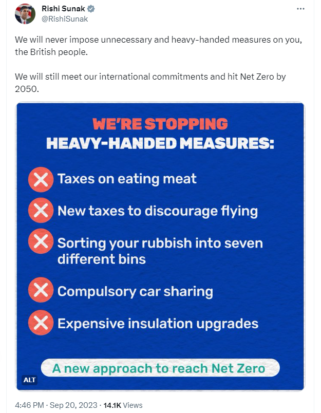 JolyonMaugham's tweet image. Totally evil, this campaign. Not just that it's fundamentally dishonest to suggest we can hit our NetZero targets without changing how we live. He's also deliberately undermining the efforts we all make to save the planet. Utterly contemptible. #OilSoakedSunak