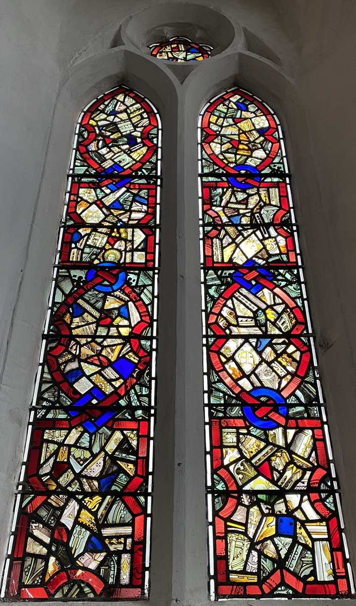 #StainedGlass #Fragments #Patchwork at St Cuthbert’s #Wells for #StainedGlassEveryday knitted together together by richly coloured graphic strapwork @NatChurchTrust @badger_beard @NellytheWillow @StargazingAleta @Horatioforever @CathyRLowe @JudyADoherty @todbooklady @StroudStory