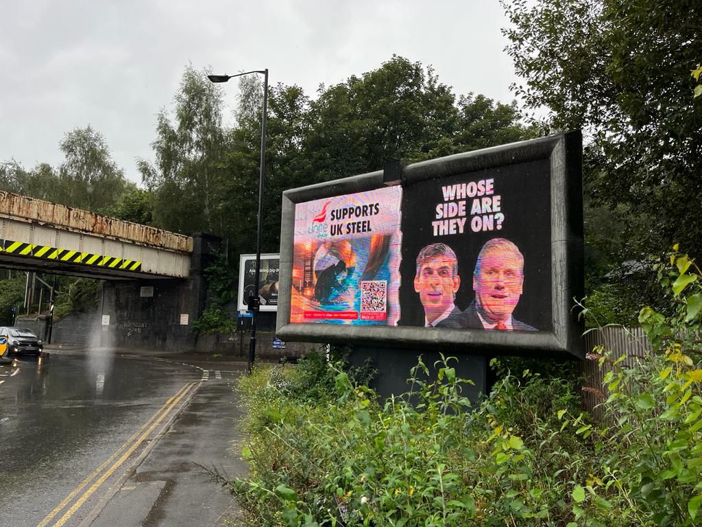 Today in Sheffield and Scunthorpe: <a href="/unitetheunion/">Unite the union: join a union</a>'s campaign will ensure that politicians of all stripes cannot wriggle free from the critical action needed to save the industry with warm words that never amount to anything. Whose side are they on? #UKSteel <a href="/UniteEconomy/">Unite For A Workers' Economy</a>