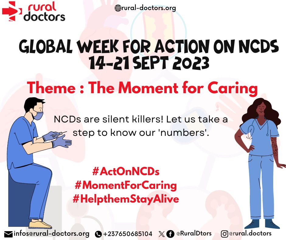 RuralDtors's tweet photo. Rural Doctors is contributing to providing access to affordable and quality healthcare services that focus on prevention, early detection, and effective management of NCDs.
@CameroonNCDA | @NCDalliance
#ActOnNCDs #momentforcaring #caregiver #stopNCDs #Action #helpthemstayalive https://t.co/vYauQVAX0j