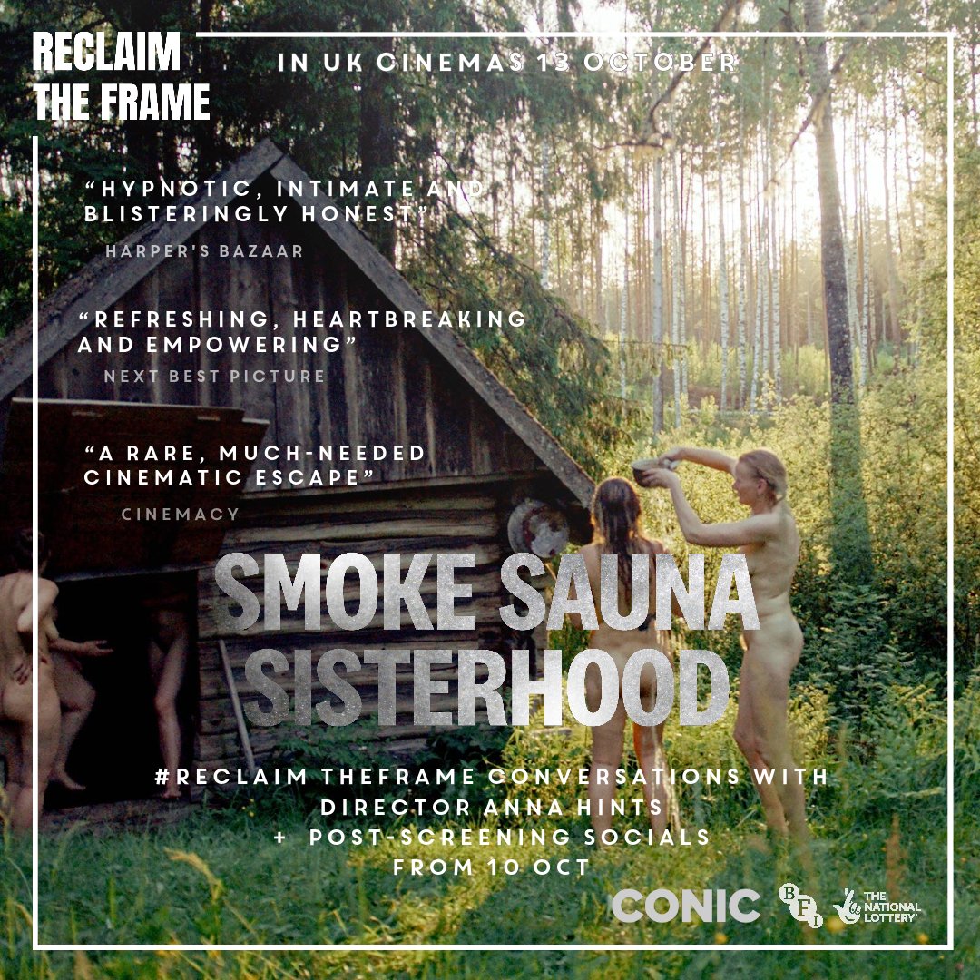 'Smoke out the fear, smoke out the pain' #ReclaimTheFrame with Anna Hint's healing & transcendent SMOKE SAUNA SISTERHOOD, & our post-screening socials 🍃 📽️@DukeofYorks 11 Oct 📽️@BroadwayCinema 16 Oct 📽️@QFTBelfast 17 Oct 📽️@exeter_phoenix 18 Oct bit.ly/SSS-RTF-Socials