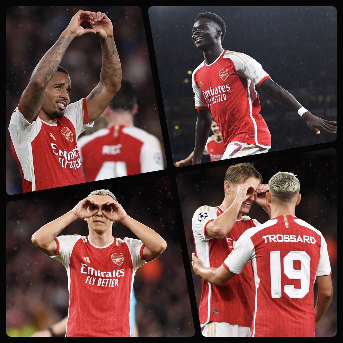 Arsenalnewschan's tweet photo. 🚨 BACK LIKE WE NEVER LEFT 🚨 What a return to Champions League action as #Arsenal obliterate PSV 4-0 in front of a packed crowd at The Emirates 😍

Martin Ødegaard 🇳🇴 controlled the game fantastically and with goals also coming from Saka, Trossard and Jesus the Arsenal fans were treated to an absolute masterclass this evening.

SO PUMPED we were able to keep a clean sheet as well 🧤 This is the perfect momentum to take in to a blockbuster NLD with Tottenham this weekend.

Its good to be back. ❤️

#COYG