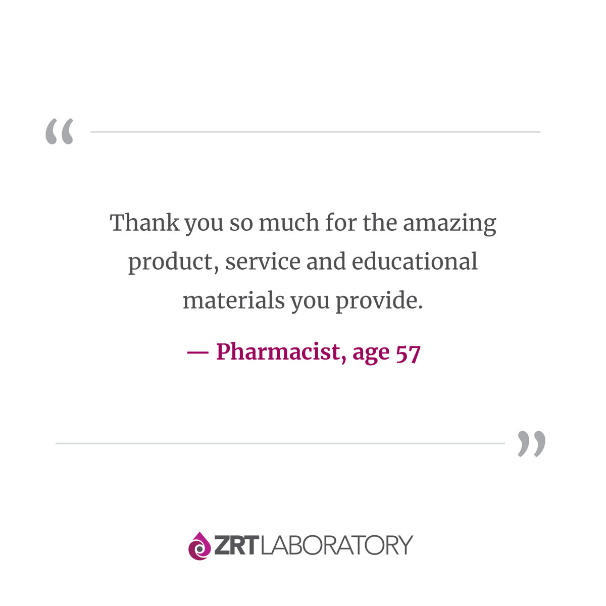 We're thrilled to hear that we’re making a positive impact and invite you to contact us with further comments or questions: 503.466.2445/866.600.1636 or info@zrtlab.com. 🙌✨

#zrtlab #yourlabofchoice #hormonebalance #hormones #healthandwellness #testimonial #happycustomer