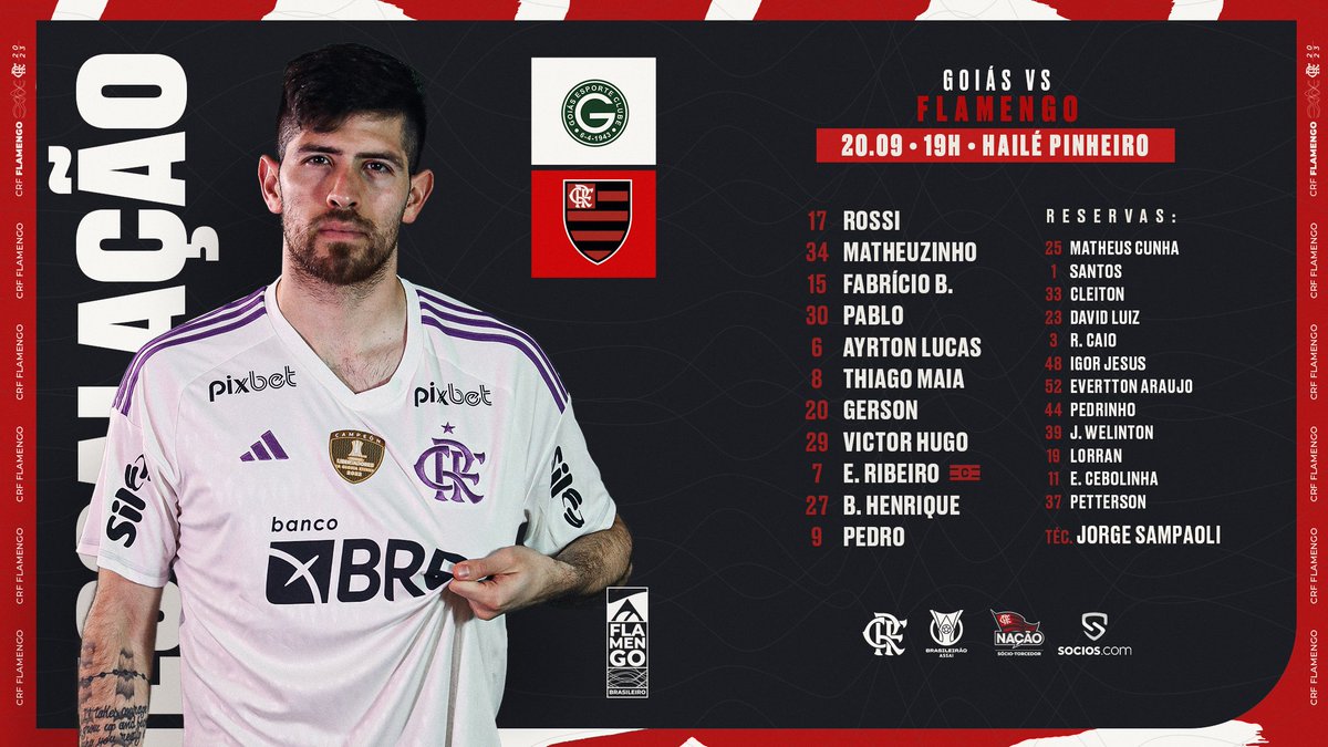 Flamengo Até Morrer - NOSSO TIME É A GENTE EM CAMPO! O Flamengo está  escalado para enfrentar o São Paulo, pela final da Copa do Brasil!  #VamosFlamengo #SAOxFLA