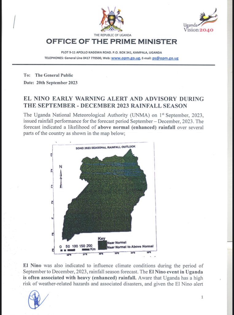 racheallinnea's tweet image. @OPM has issued a warning alert for flood hazards envisaged during this rainy season in Uganda. 

Should we take this warning seriously, oba tetwagala kutunyonyola, twagala vibe? #ClimateAction #Livelihoods #MakComms

@snamso 
📸 Courtesy photo