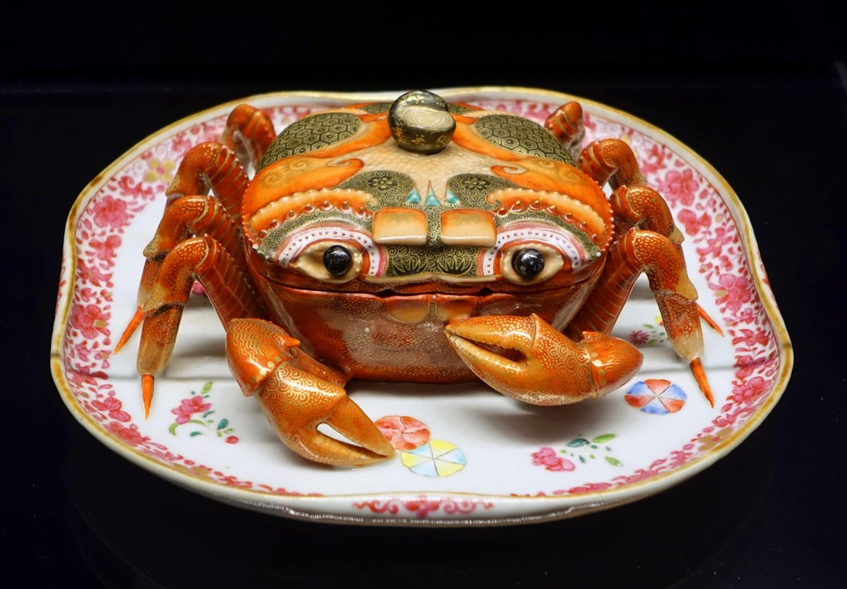 archaeologyart's tweet photo. A Chinese export porcelain crab tureen, c. 1736-1795 AD. Collection: Peabody Essex Museum in Salem, Massachusetts. https://t.co/kZTWMU0Yyx