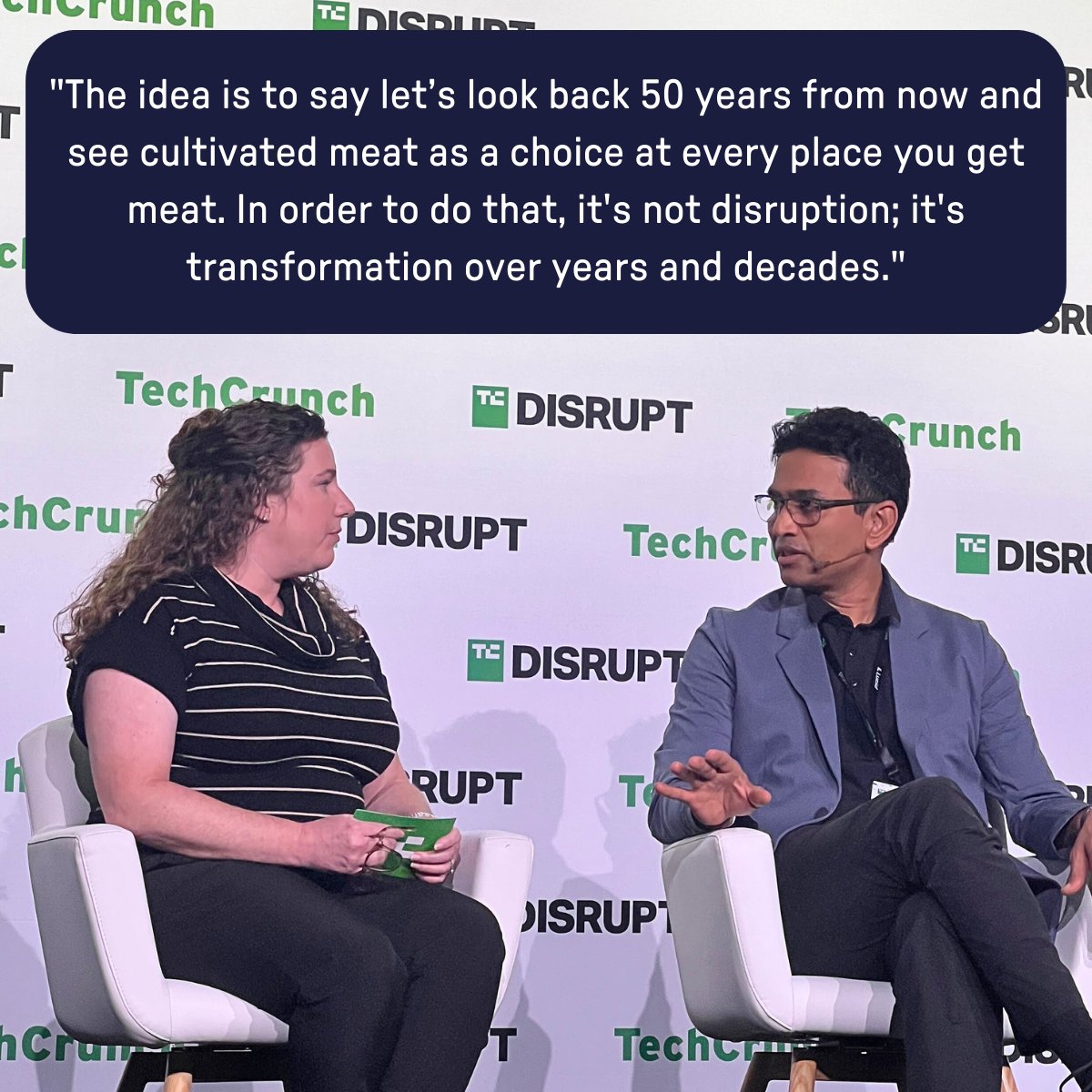 UPSIDE Foods (@upsidefoods) on Twitter photo Yesterday, Our CEO, <a href="/UmaValeti/">Uma Valeti, MD</a> MD, took the stage with <a href="/ChristineMHall/">Christine Hall</a> at TechCrunch Disrupt to share the journey we’re on towards scale! 🚀
#UPSIDEFoods #TechCrunchDisrupt #CultivatedMeat #FutureOfFood Yesterday, Our CEO, <a href="/UmaValeti/">Uma Valeti, MD</a> MD, took the stage with <a href="/ChristineMHall/">Christine Hall</a> at TechCrunch Disrupt to share the journey we’re on towards scale! 🚀
#UPSIDEFoods #TechCrunchDisrupt #CultivatedMeat #FutureOfFood