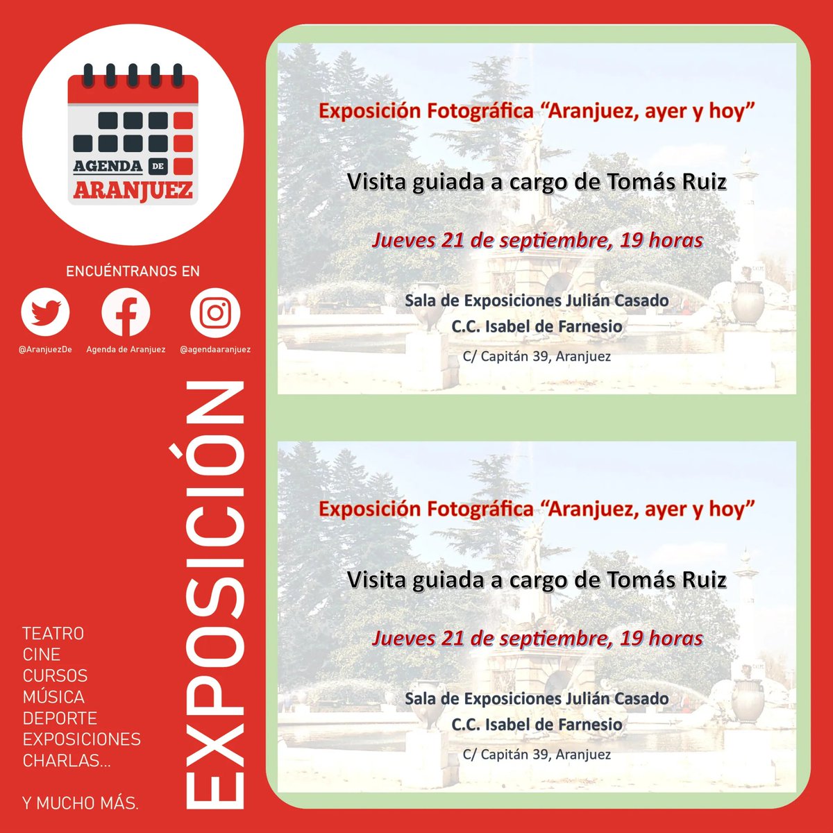 AranjuezDe's tweet photo. #AgendadeAranjuez #Aranjuez https://t.co/mzN2dWW9O8