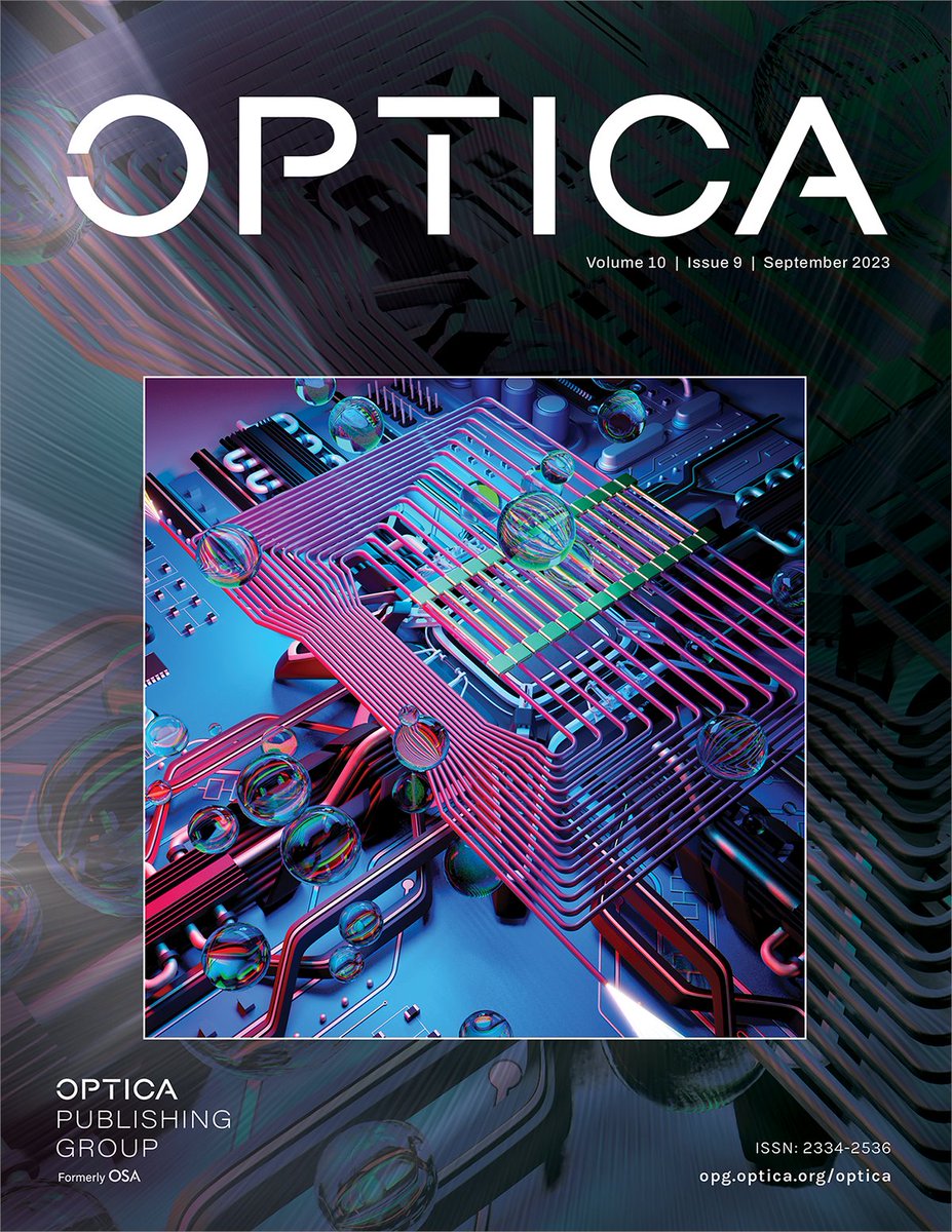 Volume 10 Issue 9 of #OPG_Optica is now live: ow.ly/hGkT50PO2Ik

The cover image depicts a scalable integrated spectrometer that overcomes the resolution-bandwidth limit. For details, see Xu et al., ow.ly/vFUA50PO2Ij