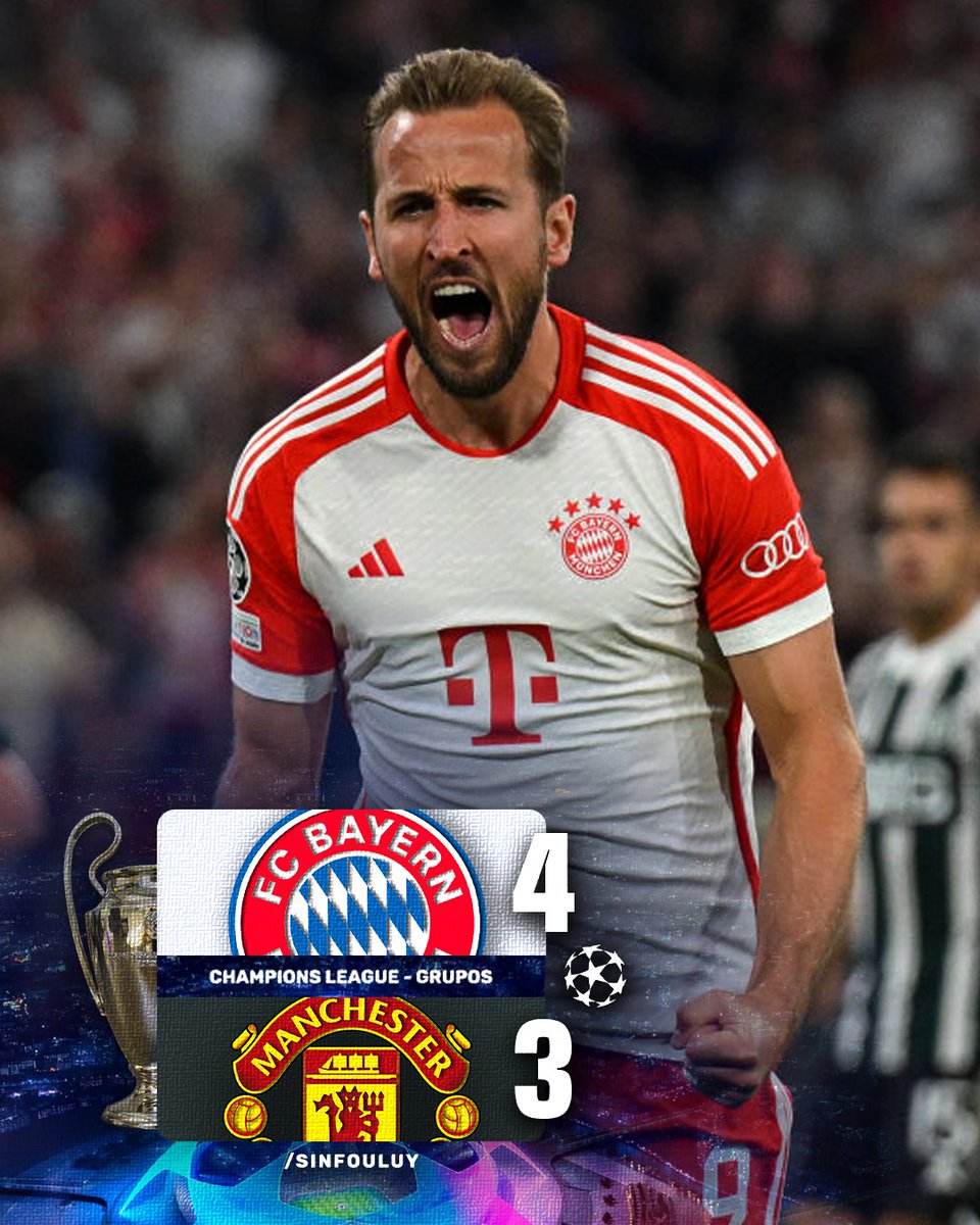 sinfouluy_'s tweet photo. 💢 𝗦𝗘 𝗤𝗨𝗘𝗗𝗢 𝗖𝗢𝗥𝗧𝗢...

💥 En un partido extraño, Bayern Múnich le ganó 4-3 al Manchester United y comenzó con el pie derecho su camino en esta #Champions.

🔛 El resultado no refleja la apabullante superioridad alemana a lo largo de todo el encuentro. https://t.co/hYfMAiaokT