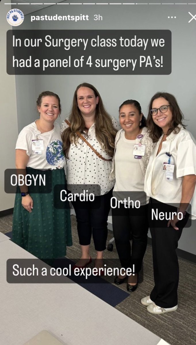 AmylynnHaller's tweet photo. A fun semester thus far in Fundamentals of Surgery in the PA Dept! @PittTweet 
Thank you to my awesome colleagues for volunteering their time to share their expertise in Anesthesia &amp; Surgical Subspecialties esp Laura Lt. Col. (R) USAF 🇺🇸 on 9/11 https://t.co/6RaNdDBrS7