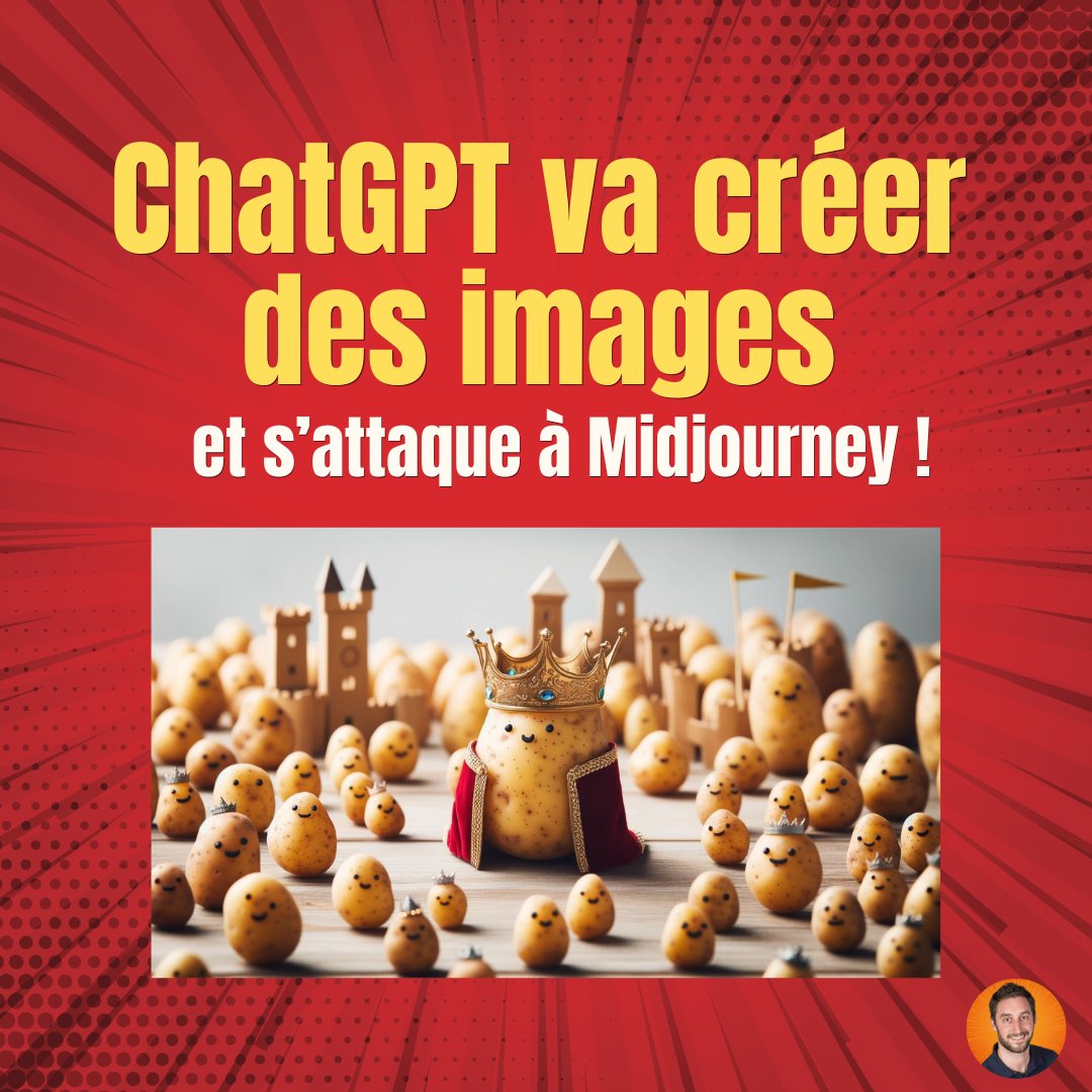 outil_ia's tweet photo. ChatGPT va enfin créer des images et concurrencer Midjourney !

Les 5 choses à savoir sur DALL·E 3 : https://t.co/qL8iL6oEf3