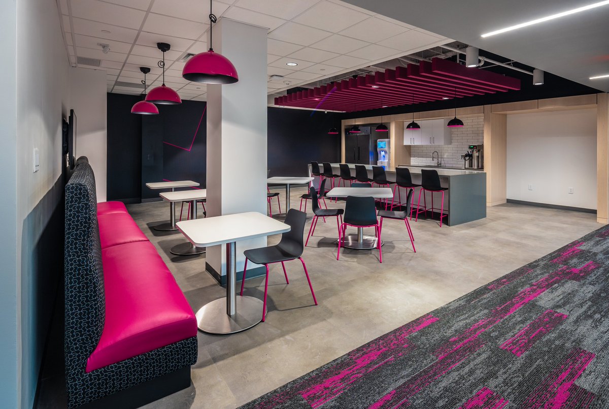 We're thrilled to welcome the <a href="/TMobile/">T-Mobile</a> Charlotte team to their new workspace, designed to foster employee connections, inspire innovation, support productivity, and celebrate our company's brand.  #BetterTogether