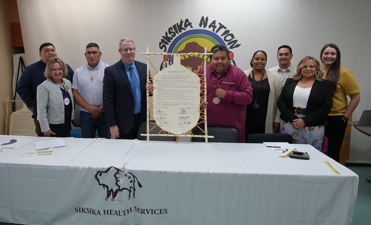 CPSA was honoured to take a step forward today by signing an MOU with @Siksika_Nation and @siksikahealth outlining our joint efforts towards authentic connections and relationships that facilitate quality health care for Indigenous peoples. Read more: bit.ly/46k7W4J