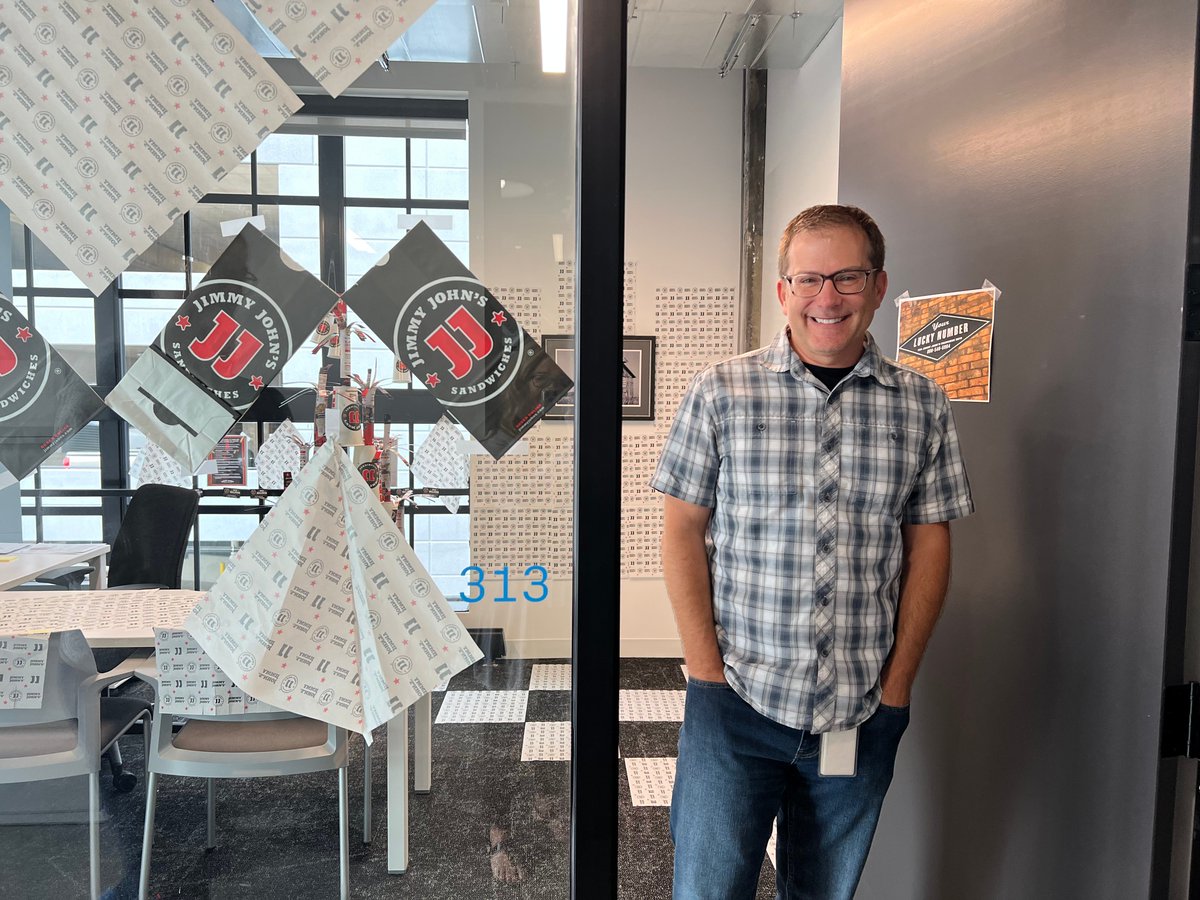 Alec Beeve (@alecbeeve) on Twitter photo When the <a href="/jimmyjohns/">Jimmy John’s</a>-loving Managing Director has a birthday...
Happy birthday, Matt Helms! A full <a href="/BioGeneratorSTL/">BioGenerator Ventures</a> team effort with mastermind Marsha King, <a href="/kenzie_royal/">Makenzie Norris, PhD</a>, and the AgTech team covering diversion while we cut and taped #freakyfast.
#jimmyjohns #birthday When the <a href="/jimmyjohns/">Jimmy John’s</a>-loving Managing Director has a birthday...
Happy birthday, Matt Helms! A full <a href="/BioGeneratorSTL/">BioGenerator Ventures</a> team effort with mastermind Marsha King, <a href="/kenzie_royal/">Makenzie Norris, PhD</a>, and the AgTech team covering diversion while we cut and taped #freakyfast.
#jimmyjohns #birthday