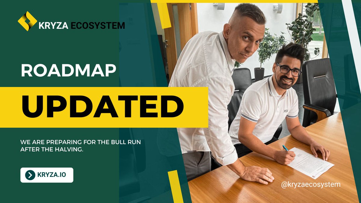 Exciting #News: 
Our #cryptocurrency  company, #KRYZA Ecosystem, is thrilled to announce that our roadmap has been updated! 🚀✨ Stay tuned for incredible developments and opportunities as we continue to chart our course toward success in the #crypto world!

Check it on this