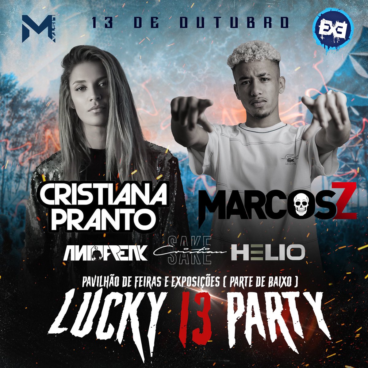 Aqui está o cartaz da nossa festa, dia 13 de outubro! Ansioso? Nós também!🤩
Vem divertir-te na próxima sexta-feira 13, que promete ser uma noite cheia de diversão e surpresas… 💙🤍 
Reserva já a tua pulseira!!
