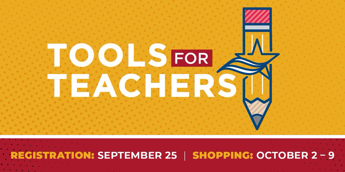 Calling Harris County educators! 📣 #HCDE has partnered again with the <a href="/EduFoundHC/">Education Foundation of Harris County</a> for Tools for Teachers, a program offering 2,000 teachers $100 worth of classroom supplies! First come, first served. 🚨REGISTER NOW at hcde-texas.org/toolsforteache….🚨