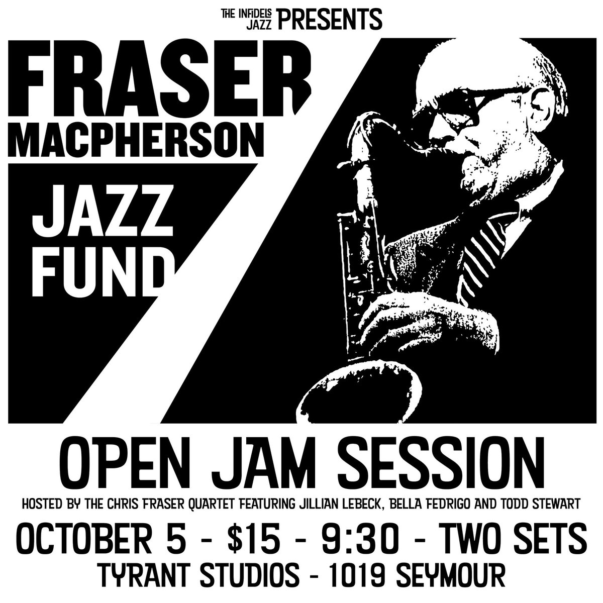 FMjazzfund's tweet photo. Vancouverites, it’s jam time October 5 at Tyrant Studios! https://t.co/uaCT5JZDli