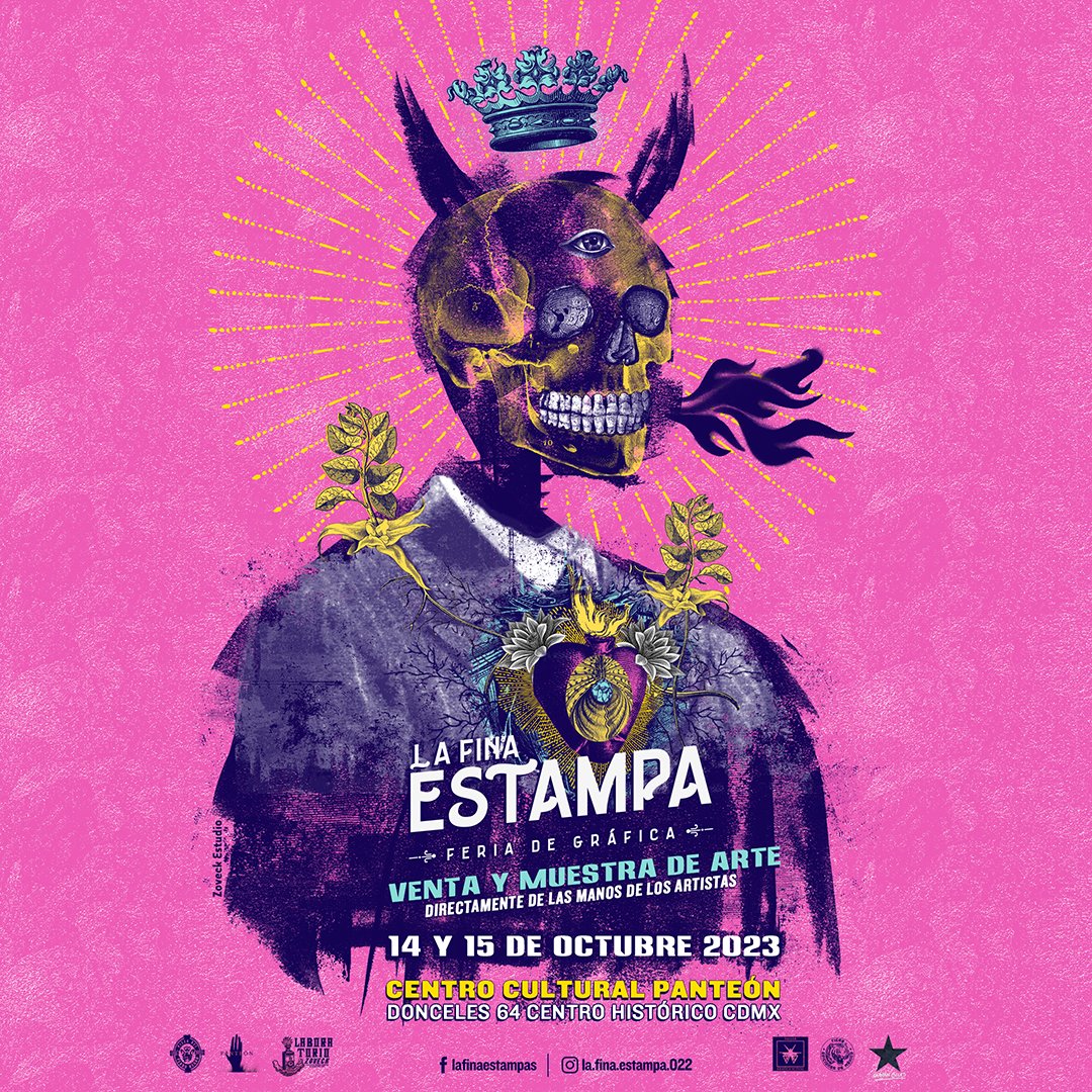 zoveck's tweet photo. ¡Aparta la fecha!
La Fina Estampa,  con los mejores exponentes de la gráfica mexicana de los  cuales podrás charlar, apreciar y comprar arte directamente de sus  talentosas manos.
14 y 15 de octubre 2023, Centro Cultural Panteón, Donceles 64 Centro Histórico CDMX.
ENTRADA LIBRE https://t.co/bOnwVFOZL6