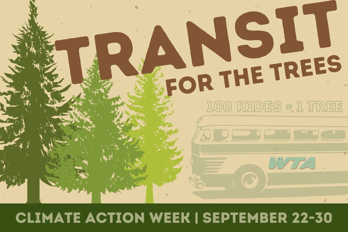 ridewta's tweet image. Ride the bus to plant a tree! 🌲 
For every 100 rides during Climate Action Week (9/22-30), WTA will plant one tree.
Learn more here: cob.org/event/transit-…