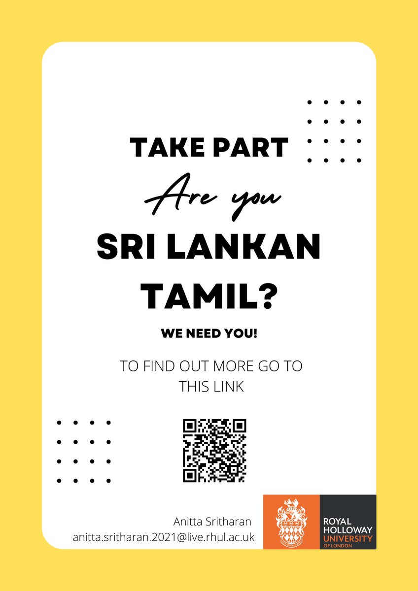 anitta_sri's tweet photo. 🗣FINAL PUSH FOR RECRUITMENT🗣

Keeping my survey up for a little longer so I can meet my recruitment goals! Please complete if you’re eligible for participation and share with any other Tamils you might know! It’ll only take around 10mins! 🙏🏾

https://t.co/e8cXuPgaJS

#tamil https://t.co/CB09hsP0Dy