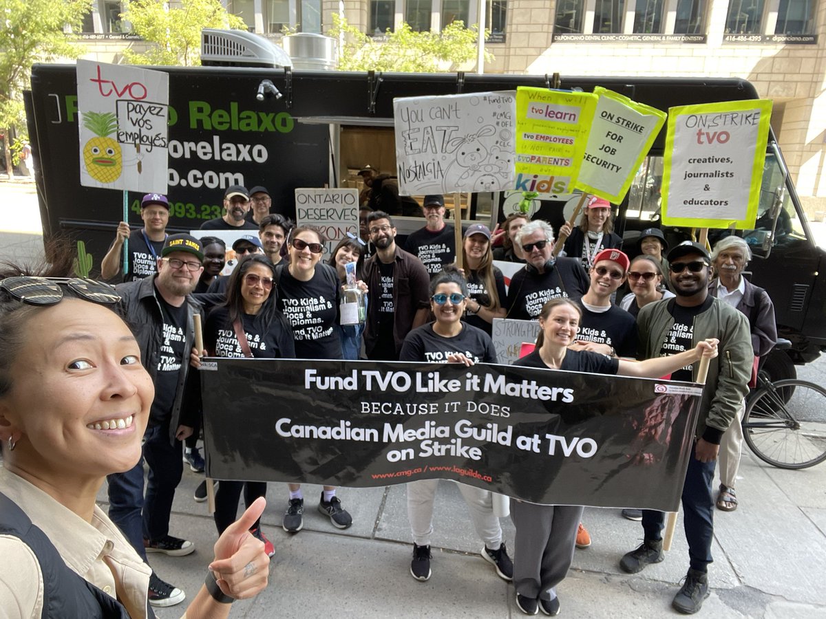<a href="/OntarioDGC/">DGC Ontario</a> in support of <a href="/TVO_CMG/">TVO CMG is at work!</a> and their 5th week on strike !!! Show your support and visit picket line at 2180 Yonge Street

#supportTVOworkers
#FundTVOLikeitMatters
#AffordabilityCrisis
#onpoli #summerofstrikes