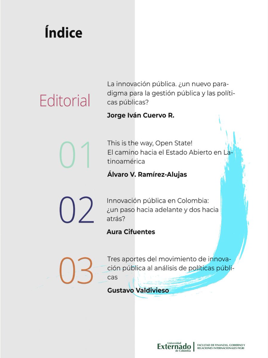 Aura Cifuentes (@cifuentesaura) on Twitter photo La última revista de Gobierno y Políticas Públicas de <a href="/UExternado/">U.Externado</a> es sobre #InnovaciónPública y #EstadoAbierto. ¡Recomendada su lectura! Reflexionar sobre los avances, retrocesos y oportunidades de éstas agendas es fundamental.
La encuentran aquí: x.com/cuervoji/statu… La última revista de Gobierno y Políticas Públicas de <a href="/UExternado/">U.Externado</a> es sobre #InnovaciónPública y #EstadoAbierto. ¡Recomendada su lectura! Reflexionar sobre los avances, retrocesos y oportunidades de éstas agendas es fundamental.
La encuentran aquí: x.com/cuervoji/statu…
