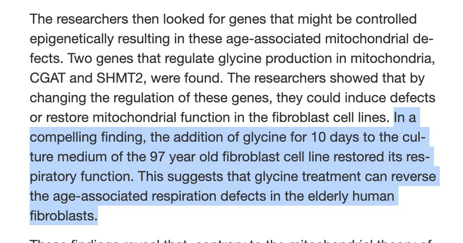 AlpacaAurelius's tweet photo. in this study, glycine COMPLETELY reversed aging in human cells

remember to eat your collagen daily

(studies show you absorb glycine better from collagen than on its own) https://t.co/0Ncbaknhj6