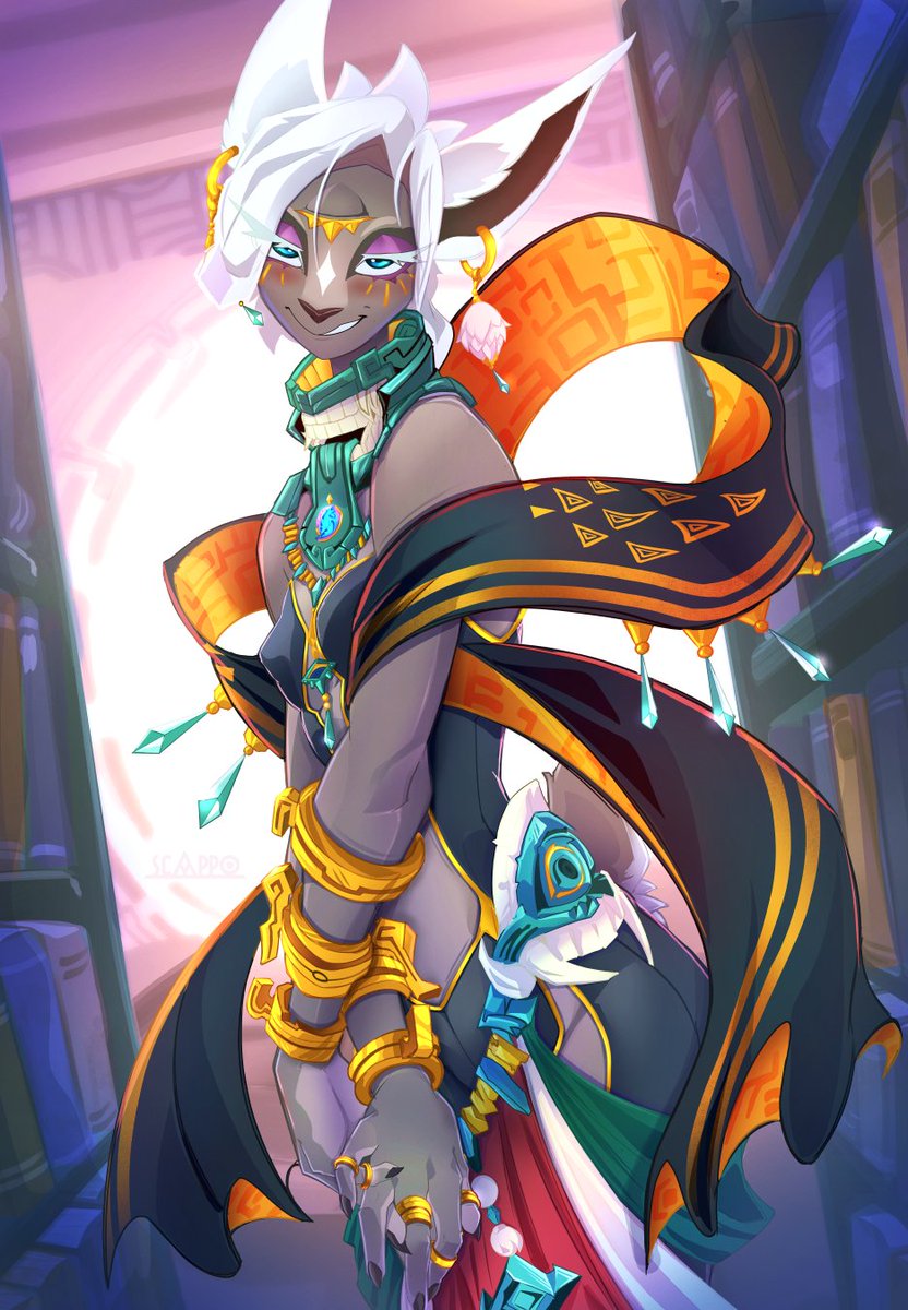 Scapponess's tweet photo. Mineru is Best Sage...I just want her to read me bedtime stories, honestly <3

HD, lewd &amp; nude versions will be on my Patreon of course! https://t.co/pm0iGpcwpB