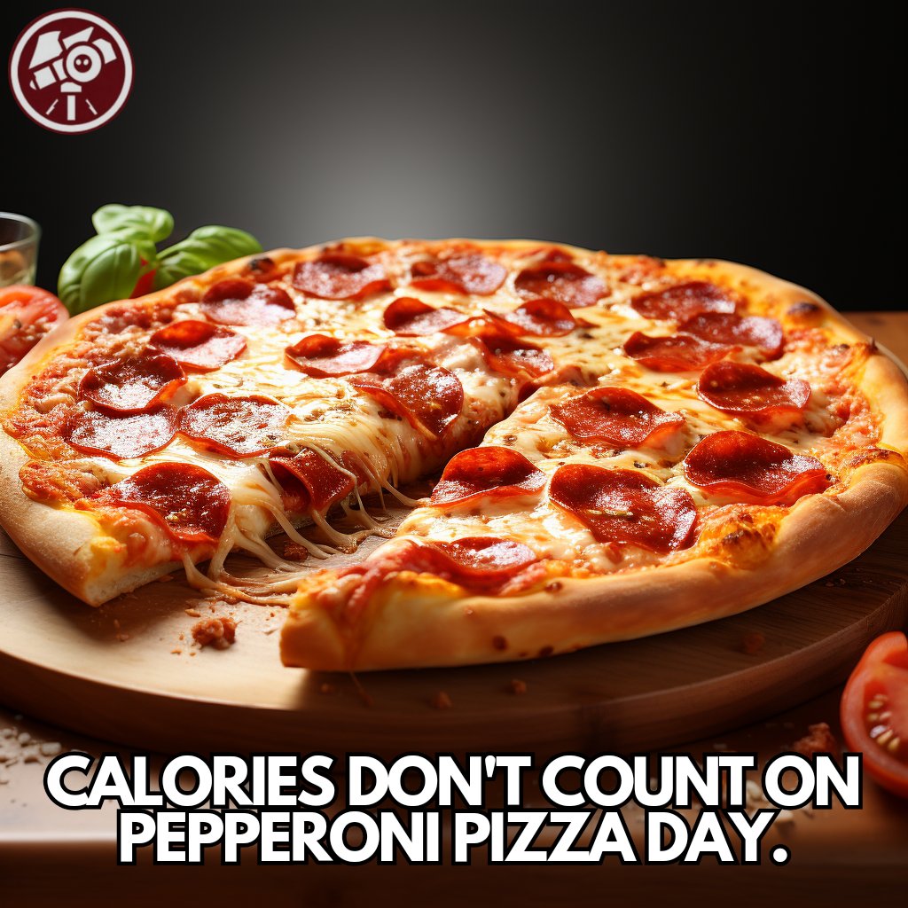 Observing Pepperoni Pizza Day! Calories went on vacation, so I took a bite. 🍕#PepperoniPizzaDay #CelebrateToday