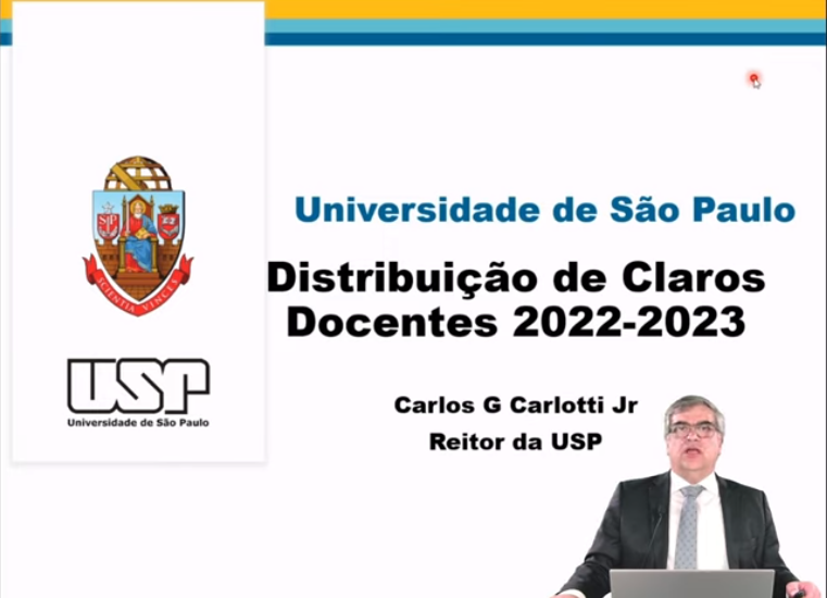 cena_usp's tweet photo. Reitor divulga vídeo sobre distribuição dos cargos docentes para as Unidades da USP.  Saiba mais:  https://t.co/i6CsIAzS8t https://t.co/gExGPuS2OO