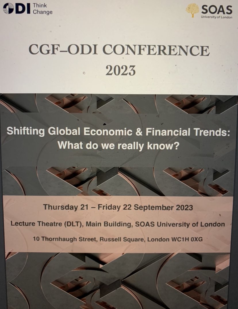 The first set of papers from ESRC- ICSSR project on UK- India Bilateral trade in FinTech and FinTech enabled services will present tomorrow at CGF-ODI conference on ‘shifting global economic and financial trends’ at SOAS.