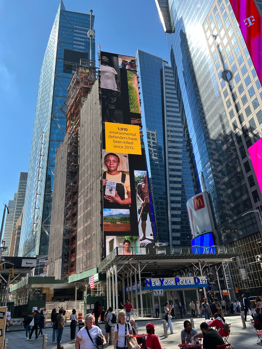 Nearly 2000 land and environmental defenders have been killed since 2012.

Today, we're screening their names in New York's Times Square to pay tribute to them.

As global leaders gather for the <a href="/UN/">United Nations</a> Climate Ambition Summit, we call on governments to #DefendTheDefenders