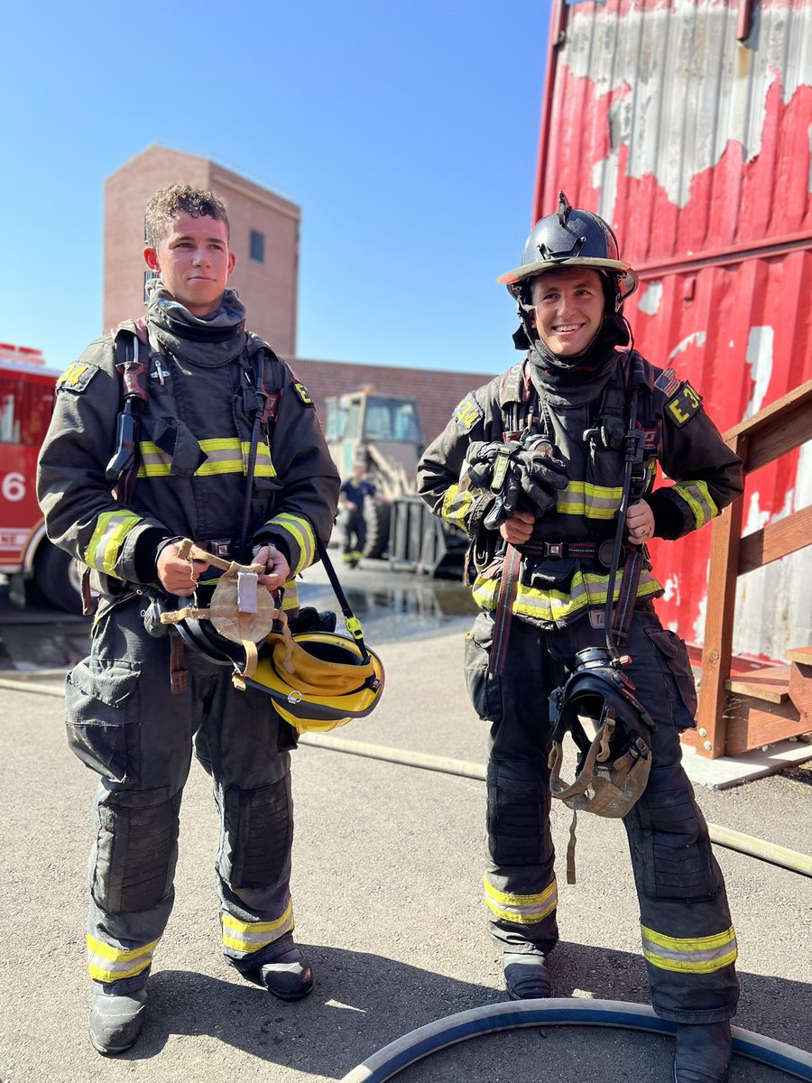 UCDavisFire's tweet photo. Student Resident Firefighters Connor (left) & Cameron (right) Davainis getting ready to undergo live fire attack training on the second day of Fire Control 3.
Two brothers. Two incredible members of UCDFD. 🤝
#UCDFD #UCDavis #AggiePride #CommunityOfEverydayHeroes #UCDavisFire https://t.co/ByC1WuvLbL