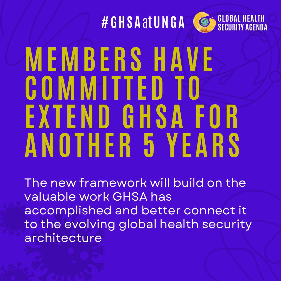 The GHSA Target is within reach!

In 2022 at the 7th GHSA Ministerial Meeting in Seoul, members committed to extend GHSA for another 5yrs

#UNGA #GHSAatUNGA #IHR