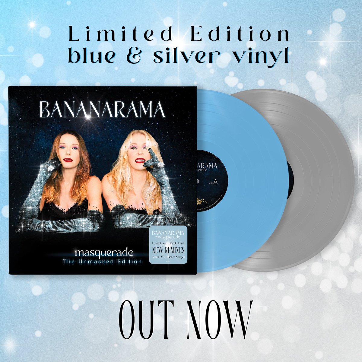 North American friends!🇺🇸
#Masquerade Unmasked is now available in the US on <a href="/amazon/">Amazon</a> in limited edition blue &amp; silver vinyl!💿
Buy here: amazon.com/Bananarama-Mas…