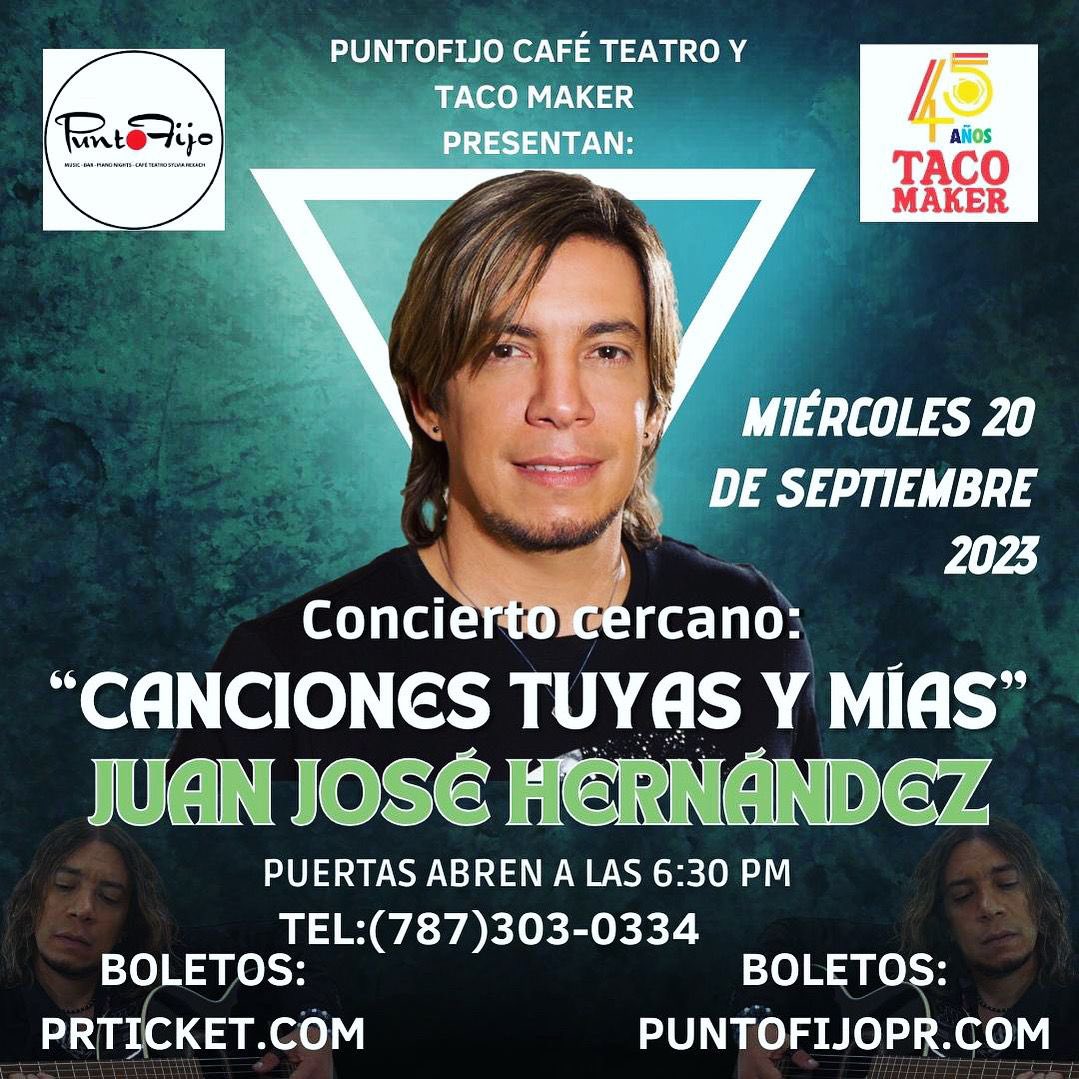Los espero hoy en <a href="/PuntofijoPR/">PUNTOFIJO</a> a las 8pm Encuentro musical con Canciones tuyas y mias 
Boletos en la puerta, en PrTicket.com puntofijo.com o al 787-303-0334 T espero 
#concierto #cantautor