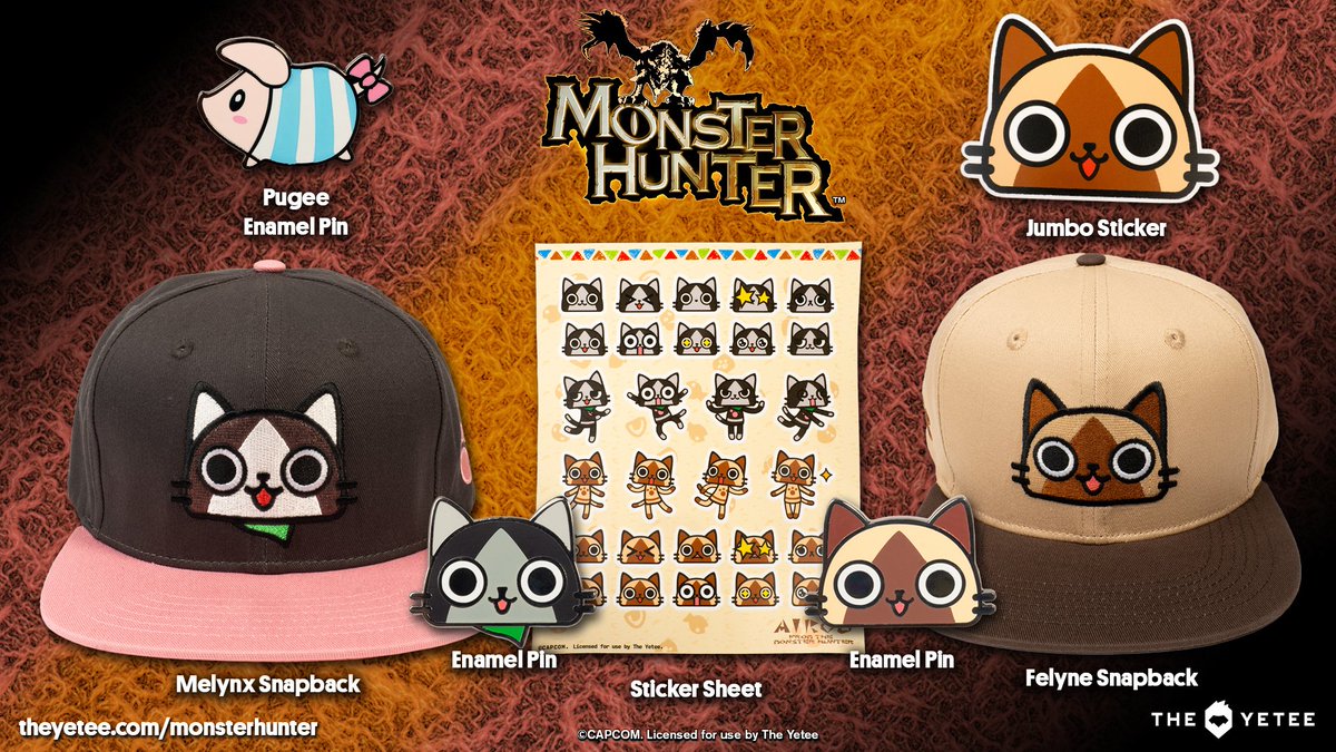 Our friends at <a href="/theyetee/">The Yetee @theyetee.com 🟦☁️🦋</a> are getting in on the hunt with the launch of their official Monster Hunter collection! Stock up with the first wave of hats, pins and stickers, available now!

⚔️theyetee.com/monsterhunter