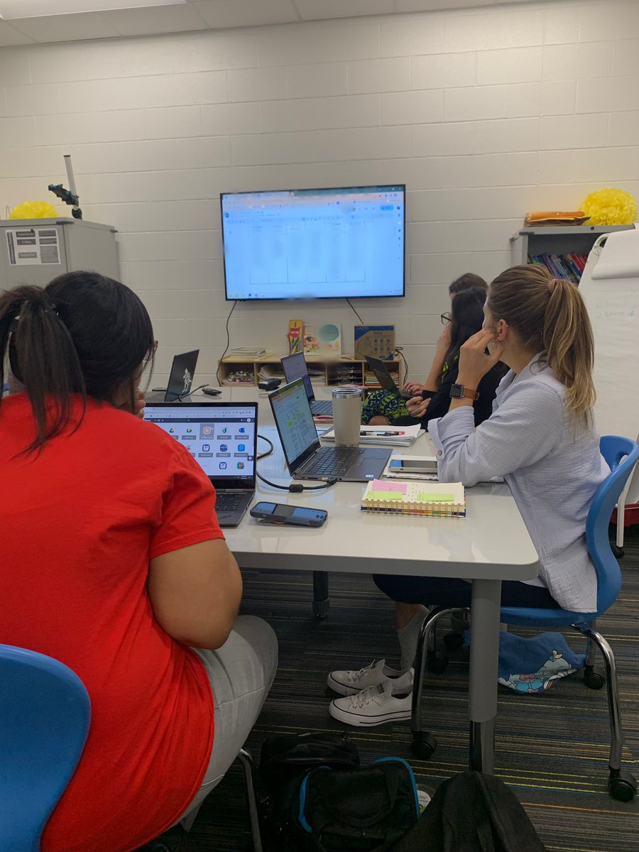 Our first grade team was rocking it out in PLC this morning analyzing student data to plan differentiated learning activities to meet student needs. @ConnMagnet #IlluminateLearning
