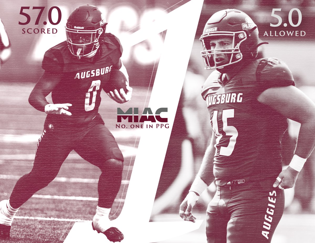 Through two games, both Augsburg's Offense and Defense are ranked no. 1 in the conference in Points Per Game! The Offense is average 57.0 ppg while the defense has allowed just 5.0 ppg!