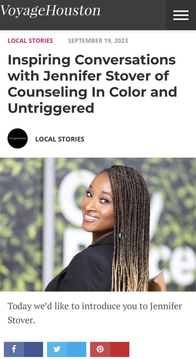 Inspiring Conversations with Jennifer Stover of Counseling In Color and Untriggered - voyagehouston.com/interview/insp…