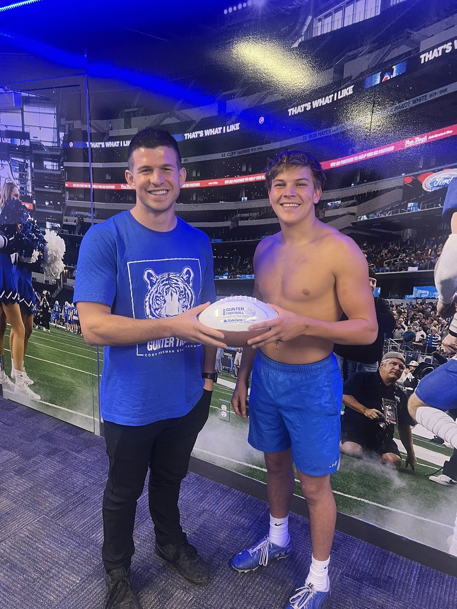 gunter_football's tweet photo. 🏴‍☠️Congrats to senior @MagersMarshall on being named the Week 4 State Farm Player of the week! Marshall had 7 tackles and 1 TFL against Brock🏴‍☠️ https://t.co/c1xKGwk177