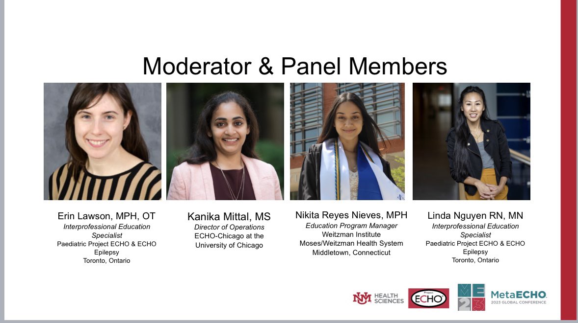 ECHOChicago's tweet photo. Happening Now: ECHO-Chicago’s director of operations, Kanika Mittal, speaking alongside Erin Lawson, Nikita Reyes, and Linda Nguyen on Integrating Diversity, Equity and Inclusion Within ECHO Programs.
#MetaECHO2023 #ProjectECHO #ECHOChicago #UChicago #UChicagoMed #UChicagobsd https://t.co/3LoOCGbkRb